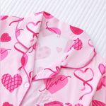 Two Piece Pajama Shorts Set Hearts Love Pink Women’s Pj’s Sz S NWOT Photo 2