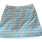 Adidas ClimaCool Golf Skirt Skort Blue White Tan Plaid Built In Shorts Woman’s 4 Photo 0
