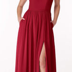 Azazie NWT  METZ Scarlet‎ A-Line Sweetheart Ruched Chiffon Dress SIZE 4 A4 Photo 0