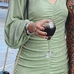 Peach Love California Elegant Green Ruched Dress Photo 0