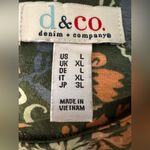 Denim & company Floral Paisley Navy and Orange Tee shirt NWOT Size L Photo 2