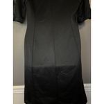 Attention  Dress Womens Medium Black Faux Leather Sleeve Sheath Knee Length Photo 8