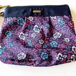 Travelon  Navy Floral Double Strap Wristlet Large Clutch‎ Travel RFID Vacay Beach Photo 3