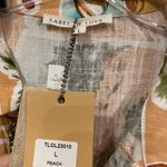 NWT Label Of Love Romper Linen Blend Tropical Print Jumpsuit Vacation Large Tan Photo 1