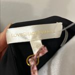 Love Shack Fancy  Black Jacquard Puff Sleeve Mini Dress XS Satin Ruffle Hem NWT Photo 1