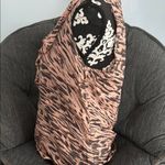 CAbi  Chic 100% Silk Pink and Dark Gray Sleeveless Wrap Top Size Large Photo 3