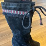 Diane Von Furstenberg  Jimson Tall 4" Wedge Boots Suede Boho Tribal Fringe Sz 7 M Photo 7