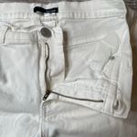 basic editions Classic Fit Straight Leg White Denim Jeans 8 Average Stretch Zip Photo 3