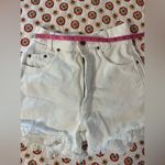 Vintage 90s High Waist Distressed Eyelet Ruffle White Shorts Michael G Size 5 Photo 5