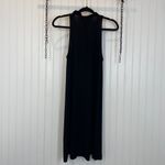 Theory Fantasy Coletti Ruffle Front Sleeveless Black Midi Dress Size S Photo 2