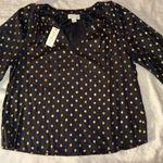Velvet By Graham And Spencer  women’s long sleeves polka dot blouse size Medium  Photo 1