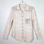 Free People  Artisan De Luxe Light Pint Tie Dye Long Sleeve Button Up Shirt Photo 0