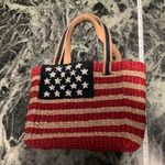 Q&A American Flag 🇺🇸 USA Natural Straw Bag Photo 1