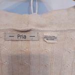 Pria Ivory Cream White Cable Ribbed Knit Cowl Collar V Photo 2