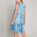 Cotton Bleu Sleeveless Tiered Babydoll Dress Blue Tie Dye Size 3X Pockets New Photo 4