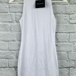 White High Neck Rib Sleeveless Bodycon Mini Dress 10 NWT Photo 4