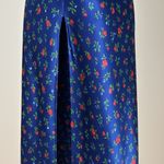 Vintage Miss Elaine Blue Floral Maxi Nightgown Large Satin Slip Dress Cottage Photo 6