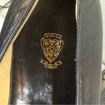 Gucci  Black Leather pumps with Gold Accent SZ:37.5 -7 Photo 4