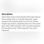 Calvin Klein ‎ Scuba Crepe Sheath dress in Celadon size 10 NWT Photo 3