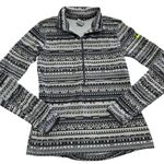 Nike Pro Pullover Womens Medium Grey Fair Isle Stripe Hyperwarm Dri Fit 1/2 Zip Photo 0