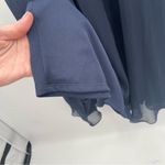 DESSY COLLECTION Dress Tie Chiffon Bridesmaid Gown Maxi Prom Navy Bridal SZ 4 Photo 12