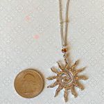 Handmade stainless steel sun boho retro vintage style necklace☀️ Photo 4