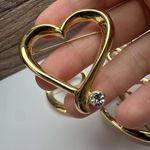 Heart Shape Lot Of 4 Hearts Brooch Pin Gold Tone 1 Trifari 1 Napier Photo 11