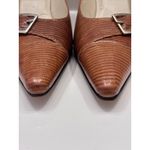 Talbots  Brown Lizard Print Leather Pointed Toe Kitten Heel Pumps 5.5M VTG office Photo 3