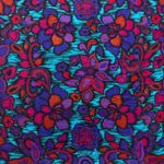 Floral Scarf Paisley Square Women Maximalist Eclectic Vintage Unique Bold Blue Photo 6