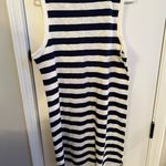 J.Crew NWT  Women’s Navy and White Striped Sleeveless T-Shirt Dress Photo 2