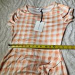 41 Hawthorn Size S Peach White Plaid Knit Pencil Dress NWT Stretch Summer Career Orange Photo 6