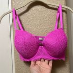 Victoria's Secret Victoria’s Secret DREAM ANGELS Lightly Lined Lace Demi Bra 34DD Pink Berry Photo 8