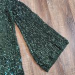 Retrofête Retrofete Celeste Sequin Crochet Dress Green One Sleeve Slit Size XS/S Photo 4