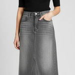 joe's jeans Joe's Faye Jean Maxi Skirt Sz 26 Black Faded Denim Photo 0