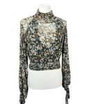 Free People Boho Style Green Floral sheer cropped top with tank size XS Photo 2