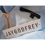 Jay Godfrey NWT Sinclair Blue Teal Ombre Chiffon Slit Front Maxi Dress Gown 2 Photo 8