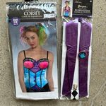 Mad Hatter Corset/Suspenders Set Blue Photo 1