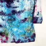 Crown & Ivy Crown Ivy Small Top Garden Glow Tie Dye Handmade Blue Purple Pink Lace 1521 Photo 2