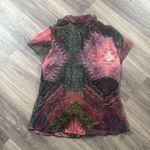 Etcetera  Vibrant Silk Blouse 12 Sheer Button Down Ruffle Design Women’s Top Photo 1