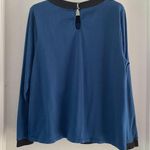 Eshakti  Blue Black Colorblock Blouse Top Long Sleeve Women's Plus Size 2X/20W Photo 1