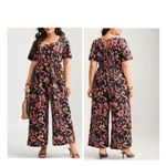 Vibe Sportswear Black Bohemian Floral Jumpsuit 1X Photo 1