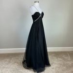 Blondie Nites  Tulle Rhinestone Strap Ball Gown Black Size 15 Formal Dress Photo 1