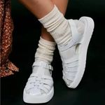 Free People Finn Fisherman Platform Sandals in White Patent Leather Size 9 Photo 1