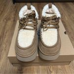 UGG  chestnut suede wool Platform heeled ankle boots booties shoes women’s 8 new Photo 1