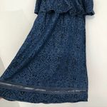 Soft Surroundings  Dark Wash Denim Chambray Aztec Boho Off the Shoulder Tunic Top Photo 6