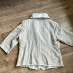 Soft Surroundings  Beige Tweed Blazer Linen Blend Sz XL Photo 6