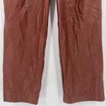 House Of Harlow Brown Faux Leather‎ Tapered Leg Pants Pleated Trousers Size 2 Photo 2