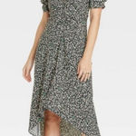 A New Day NEW! Vintage-Style Crepe Short Sleeve Midi Dress, Green Floral - Photo 0