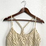 Old Navy Womens Bodysuit Beige Cream Zebra Activewear Go Dry Size Large Photo 3