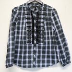 J.Crew  Embellished Button-Up Shirt in Forest Tartan Plaid Medium Photo 1